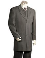  Single Breasted Grey Multi Striped Notch Lapel 3 Piece Fashion Suit
