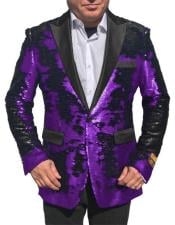  Fashion Alberto Nardoni Shiny Sequin Tuxedo Black Lapel paisley look sport jacket