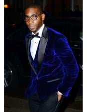  Style#-B6362 Mens Velvet Tuxedo Navy Blue Jacket ~ Sport coat