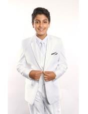  5 Piece Single Breasted Off White Kids Sizes Suit Perfect For