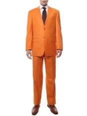  Mens 2 Button Orange Regular Fit Suit