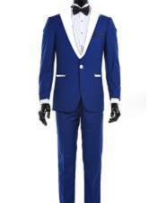  Mens 1 Button Royal Blue and