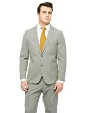  West End Mens Checked Pattern Young Look Sand Slim Fit Suit