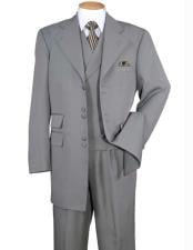  Gray 6 Button Wide Notch Lapel Double Breasted Zoot Suit -