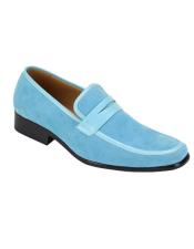 Sky Blue Dress Loafer Shoes