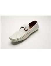 Mens Two Toned Slip-On Style Fashionable White Oxford Shoes Perfect for Men