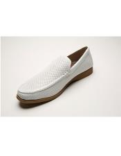  Mens Fashionable Slip-On Style White Dress Oxford Shoes Perfect for Men