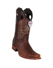 Square Toe Brown Leather Boots