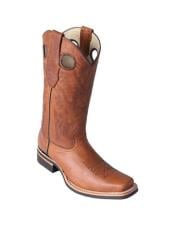  Los Altos Honey Square Toe Boots With Saddle Rubber Sole Handmade
