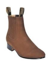  Taupe Leather Boot  botines para hombre For Men - Short Cowboy
