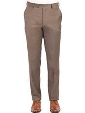  Taupe Mens Wool Front Front Pant Modern Fit - Cheap Priced Dress