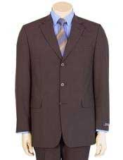   Fine Mens Modern Brown 100% Pure year round Wool 2/3 buttons