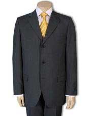  3/4 Buttons Mens Dress Business Charcoal Gray 100% Wool Super year round