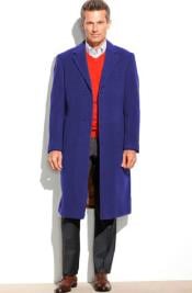 Mens Dress Coat full length Sapphire Overcoat ~ Long Mens Dress Topcoat