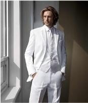  High Quality Satin White Tuxedo With Vest 