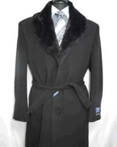 Three-Buttons-Black-Wool-Overcoats