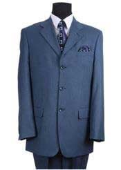  Teal Blue 3 Button Suit Jacket and Pleated Pants - Antique Blue