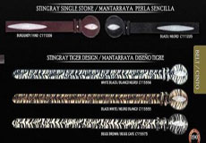  Cowboy Exotic Belt 15 Stingray Single Stone & Tiger pattern Design by
