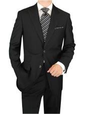  Mens Modern Fit Suits Black 2 Button Full Lining Side Vents Peak Lapel Suit