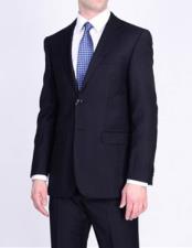  Mens Black  Striped Pattern 2 Button Italian Suit- High End Suits - High Quality Suits