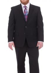  Mix and Match Suits Solid Black Mens  Portly Fit Two Button