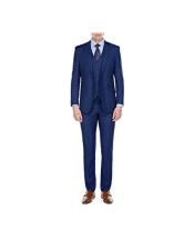  Mens Slim Fitted Blue 3 Piece