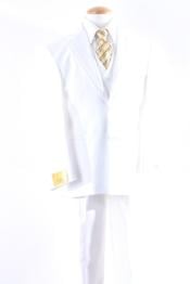  Mens White Two Button Flat Slacks With An Adjustable Waist Dress Suit