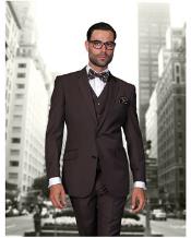  Statement Confidence Mens Brown 2 Button Modern Fit Suits Wool Fine Brands