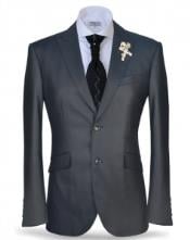  Fashion Unique Brand Mens Charcoal Two Button Peak Lapel Suit Fashion Suit