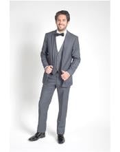  Mens 2 Button Charcoal Grey  Groomsmen Suits ~ Groom Wedding Slim