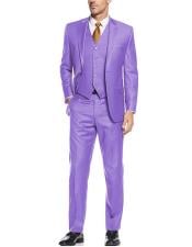  Lavender  ~ Lilac 2 button Vested Suit Flat Front Pants 