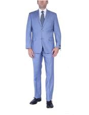  Mens Light Blue Two-Piece  Classic Fit 2 Button Cheap Priced Business