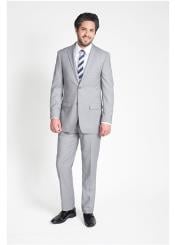  Mens 2 Button Slim  Groomsmen Suits ~ Groom Wedding Light Grey