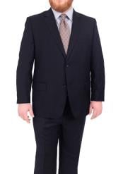  Mix and Match Suits Mens Two Button Portly Solid Dark Navy Blue