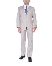  Mens 2 Button Sand  Two-Piece