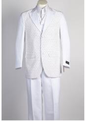  Button 2 Piece Suit All White