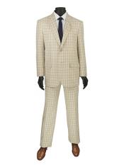  Plaid ~ Window Suit 2 Button Suit Beige