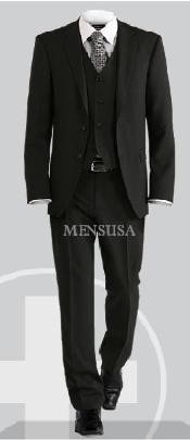  Luxurious Top Quality  Side Vented 2 Button Solid Vested Suits 100%