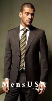 $99 Any Size Style Mens Brown Stripe Suit & Pinstripe Man Suit