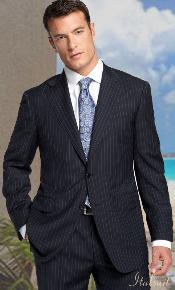  2 BUTTON COLOR CHARCOAL WITH PINSTRIPE Mens SUIT 