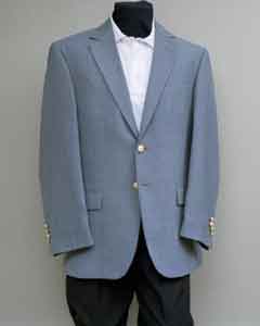 Style#-B6362 Mens 2 Button Blazer Cambridge Grey ~ Grey With Brass Buttons