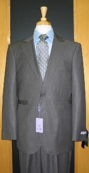  2 Button Grey Silk Blend Custom Flat Front Vented Suit Online Discount