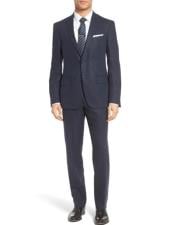  Mens Navy 100% Linen Designer Fashion Dress Casual Blazer- Dark Blue Suit