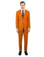  Colorful 2020 New Formal Style Orange 2 button Suit Flat Front Pants
