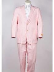  Style#-B6362 Mens 2 Button Pinstripe Pink