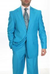  Mens Two Button turquoise Blue Color