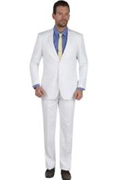  Mens2 Button White Slim Fit Suit