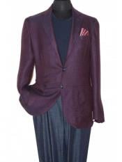  Style#-B6362 Mens Eggplant 2 Button Cheap Priced Designer Fashion Dress Casual Blazer