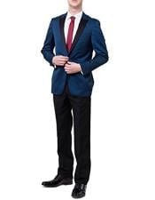  Style#-B6362 Mens Blue Adjustable Waist Two Toned Two Piece Tuxedo