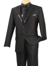  Sequin Blazer Mens Vinci Black Peaked Collar 2 Button Sequin Vest Evening